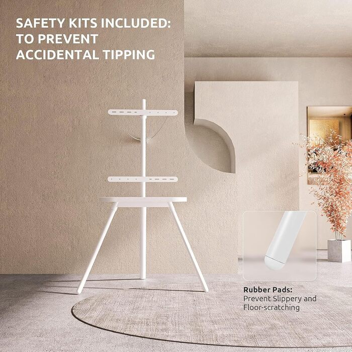 Підставка для телевізора PUTORSEN: поворотна, регульована по висоті, 43-65 дюймів, до 40 кг, VESA 400x400 (сірий або білий)