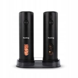 Електричні мельниці для солі та перцю 2 шт. – USB-C, LED, підставка, щітка для чищення – для солі, перцю, чилі, трав (110 мл)