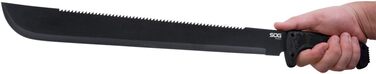 SOGFari 18 in. Machete, Black Kraton Handle, Black Blade