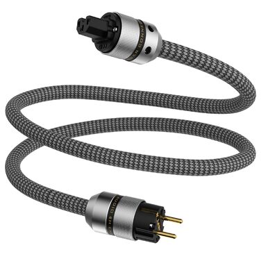 Hi-Fi мережевий кабель Tertullus E820 High-End для аудіо техніки, роз'єми Schuko та C15, 1 м