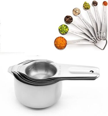 Набір мірних ложок Meiyijia з нержавіючої сталі (7+7 шт.)