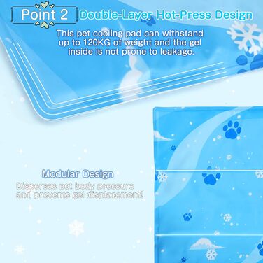 Кілим-охолоджувач для собак та котів, 50x90 см, блакитний. Самостійно охолоджуючий, з нетоксичним гелем, зносостійкий