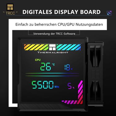 Кулер для процесора Thermalright Peerless Assassin 140 Digital White, двовежевий, 6 теплотрубок, 2 PWM вентилятори, з цифровим дисплеєм, для AM5, Intel LGA1851/1700