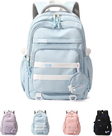 Шкільний рюкзак для дівчаток-підлітків, водонепроникний, легкий, великого об'єму, модний, для школи або подорожей - блакитний