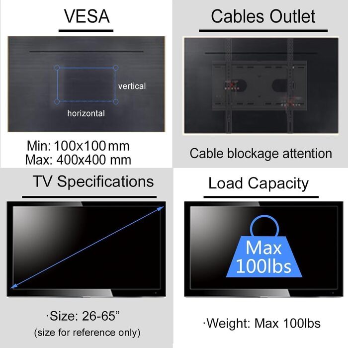 Кріплення для телевізора Suptek MC4602: регульована підставка для LCD, LED, Plasma телевізорів 26-65 дюймів
