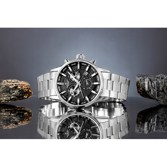 Чоловічий годинник Giewont Chronograph Sapphire, чорний, GW4580-B1