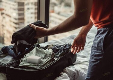 Миска для мила EDARTO® з бамбука з піддоном для стікання та кришкою – екологічна, з бамбука та кукурудзи + мішечок для мила з 100% натурального сизалю для пілінгу тіла