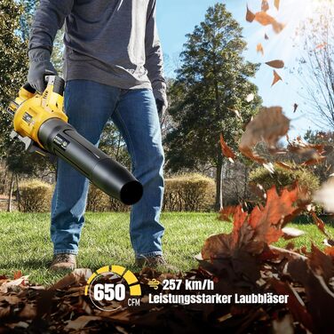 GEVEELIFE Battery Leaf Blower, 20V 270 km/h Electric Leaf Blower with 3-Speed & 2x5.0Ah Batteries – Cordless leaf blower for garden, leaves, dust & snow (Includes Battery)