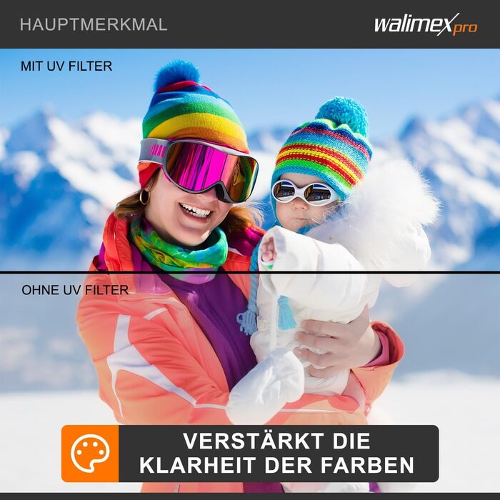 Фільтр UV Walimex Pro Slim MC 67mm - захист від ультрафіолету та забруднень, багатошарове покриття, металева рамка, чохол (46 мм)