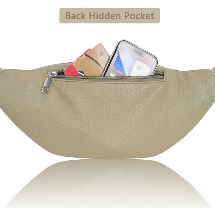 Поясна сумка на пояс для чоловіків та жінок з PU шкіри, спортивна сумка через плече, сумка на стегно для подорожей, піших прогулянок, дресирування собак, активного відпочинку (сірий)