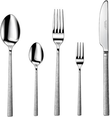 Набір столових приборів 60 предметів з нержавіючої сталі на 12 осіб – елегантний полірований набір, придатний для миття в посудомийній машині, стійкий до корозії. Для вишуканого сервірування столу вдома та на свята (Модель 5)