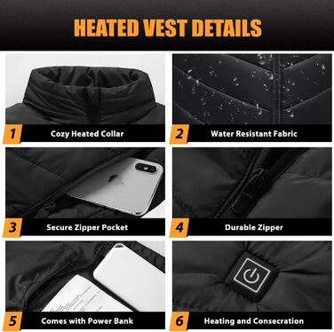 Обогревна куртка з Powerbank, легка та перезаряджувана, для чоловіків та жінок (XL)