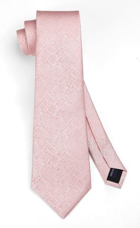 Краватка для чоловіків Hisdern однотонна формальна краватка з нагрудним хустинкою, комплект. Класичний стиль, для весілля, ділових зустрічей, вечірок (Рожевий)