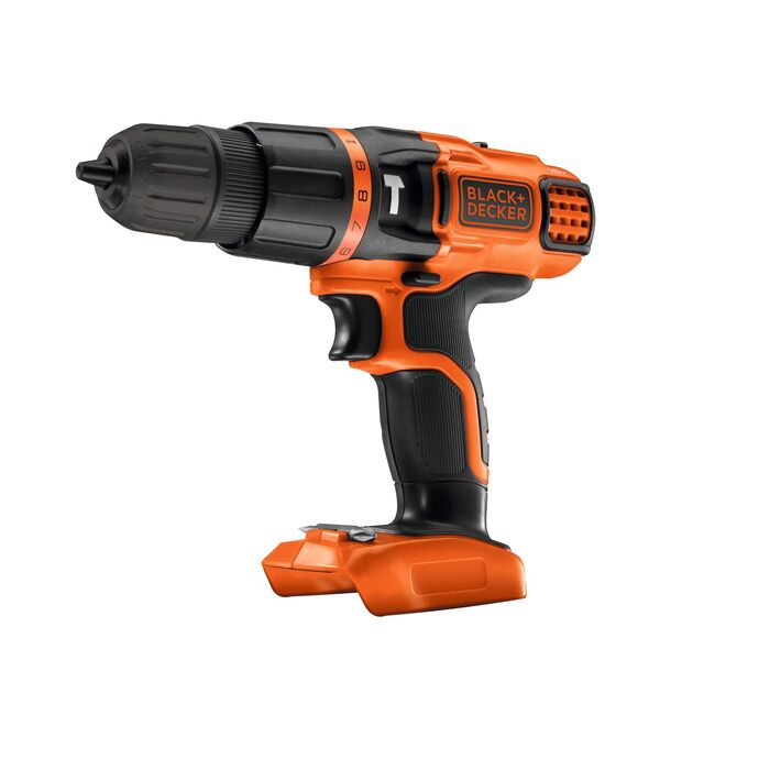 Акумуляторний ударний дриль-шуруповерт Black+Decker BDCH188N (18V, 2 швидкості, патрон 10 мм, регулювання крутного моменту, подвійний біт, без акумулятора та зарядного пристрою)