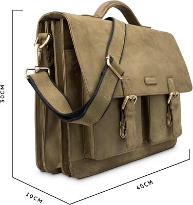 Шкіряна сумка-портфель LEABAGS для ноутбука 15
