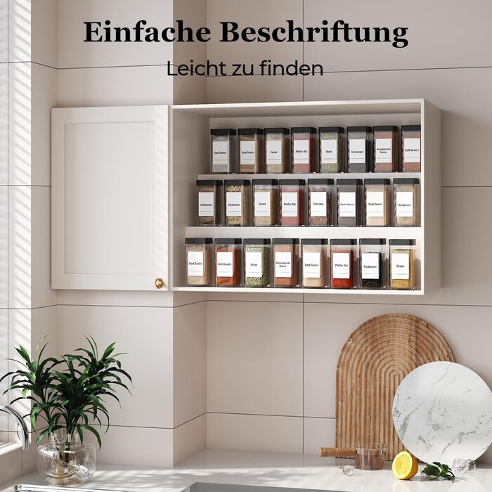 Набір баночок для спецій кутовий 12 шт. по 120 мл з кришкою, чорний