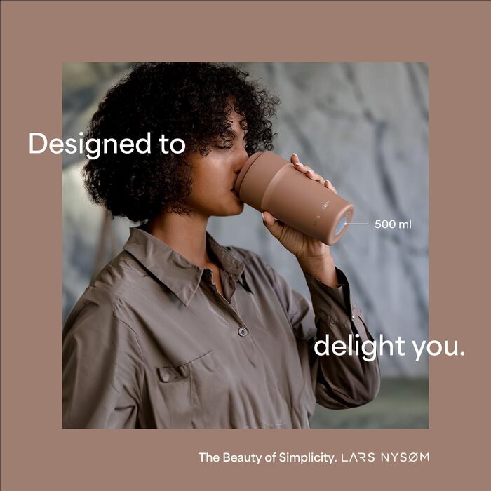 Термокружка для кави та чаю Lars Nysøm 380 мл | Зі сталі, з ізоляцією, не протікає | Ідеально для подорожей