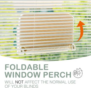 EWOOFUN Cat Hammock Window Perch 54x30cm Cat Bed Window Hanging - Reversible Hammock - Cat Window Lounger with Upgraded Suction Cups up to 18kg (Beige, L)