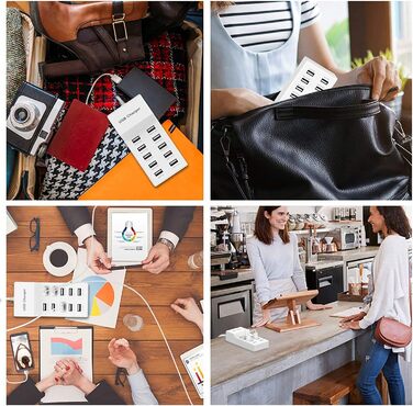 Зарядний пристрій USB багатопортовий 10 портів 40W, станція для зарядки iPhone 12/13/14/15/16, Samsung S23/S24, iPad, Xiaomi, Huawei, Oppo, OnePlus