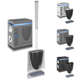 Щітка для унітазу Bross® Silikon - Антибактеріальна, з тримачем, для стіни, TurboTrocknung, 1 шт. (сірий)