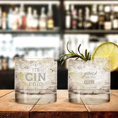 Set of 4 ENGRAVED GIN Glasses - After me, the gin flood & The evening can beGIN - Funny birthday gift - Party set - GIN sayings - GIN lovers - Gift for partner & friend