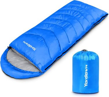 Yordawn Sleeping Bag - Outdoor Camping & Travel - Adult & Kids - 3-4 Season, Ultralight, Waterproof, Blue