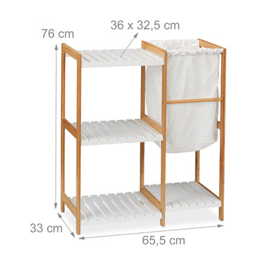 Relaxdays Bathroom Shelf with Laundry Basket and 4 Shelves