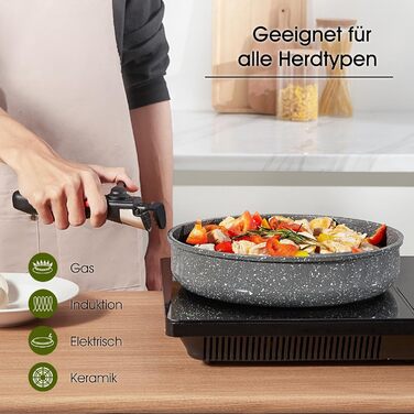 Набір посуду ROSSETTO 7 предметів: каструлі, сковороди з антипригарним покриттям, нержавіюча сталь, PFOA & PFOS-free