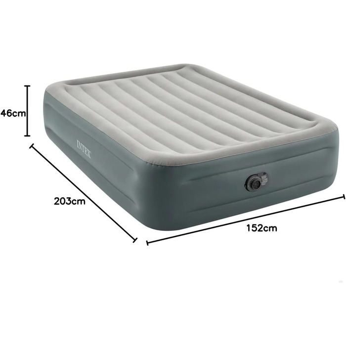 Надувний матрац Intex Queen Essential Rest Fiber-Tech RP 152x203x46 см (64126ND)