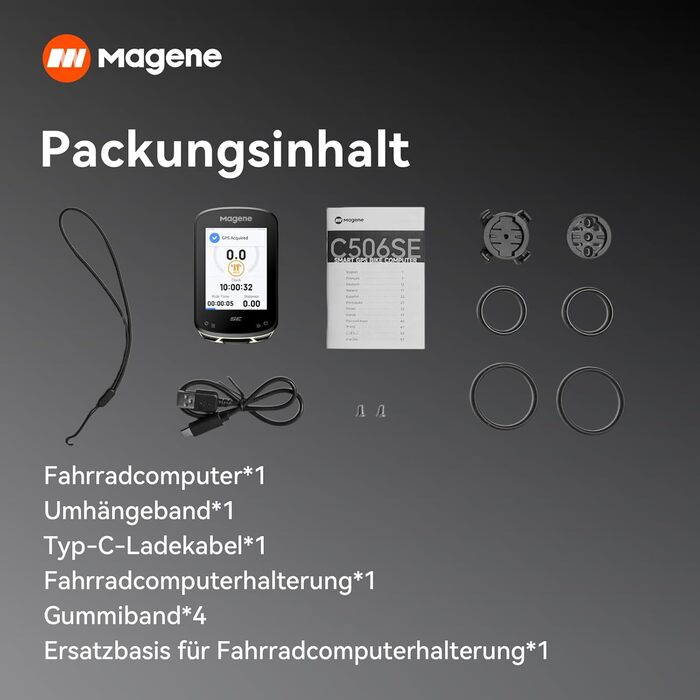 Велокомп'ютер Magene C506SE GPS з кольоровим дисплеєм 2,4'', водонепроникний, WiFi та Bluetooth, навігація, налаштовувані дані, 11 мов