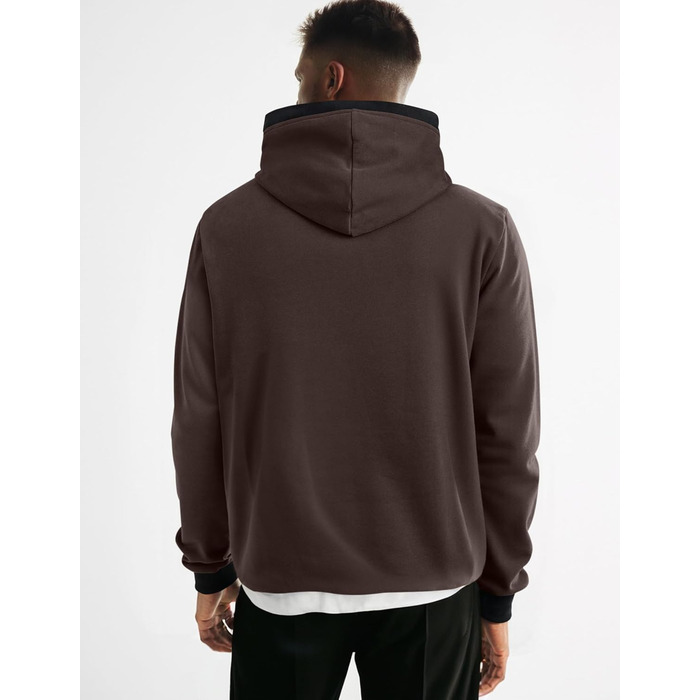 Світшот з капюшоном JMIERR для чоловіків, теплий пуловер з капюшоном, повсякденна куртка з капюшоном, бавовняний світшот, шнурок на капюшоні, кишеня, колір: зелений (L, кава)