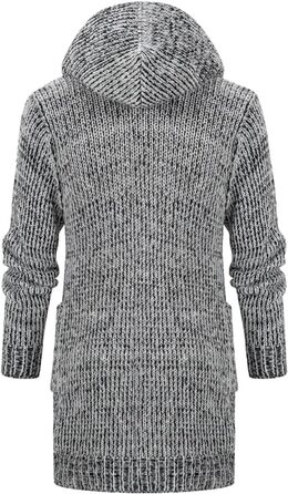 Чоловіча в'язана жилетка кардиган з бавовни, тепла чоловіча толстовка з капюшоном та ґудзиками, чоловічі в'язані жилети, зимові теплі світшоти, однотонні, грубий в'яз, стильний жакет для осені та зими, колір сірий, розмір L