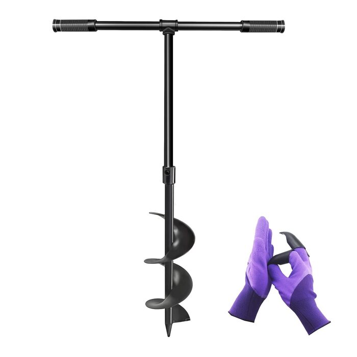 LONGRUN Auger Hand Drill, Hand Auger, 150mm x 960mm Soil Auger, Hand Auger Garden Auger, Planting Auger Post Hole Auger Made of Manganese Steel, Flower Planting Pots Snail for Planting Holes Digging