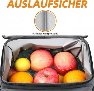 Рюкзак-холодильник MATEIN 34L, сірий, на 40 банок, для пікніків, пляжу, кемпінгу, чоловічий/жіночий
