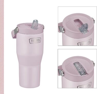 Термос REFRESHING SERIES з подвійними стінками, 850 мл, з трубочкою та ручкою (Лаванда Матова)