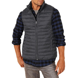 Чоловіча розпакувальна жилетка Amazon Essentials, легка, водостійка, чорна, компактна