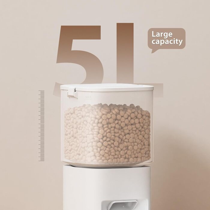 Автомат для годування котів та собак, 5л, розумний, білий. Програмоване годування 1-10 разів на день.