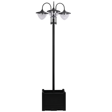 Outsunny Solar Light Garden Light 3-Head Lamp with Flower Pot Base, Waterproof, Stainless Steel, 60x55x189cm | Aosom