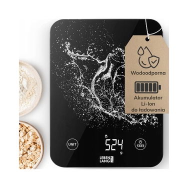 Кухонні ваги LEBENLANG LBL712, чорні, до 10 кг