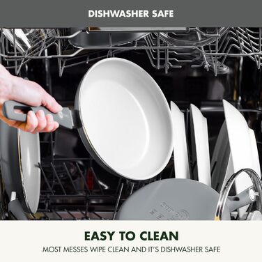 Набір кухонного посуду GreenPan Dover Ceramic Antihaft, 12 предметів, без PFAS, придатний для миття в посудомийній машині, комфортні ручки, кремово-білий