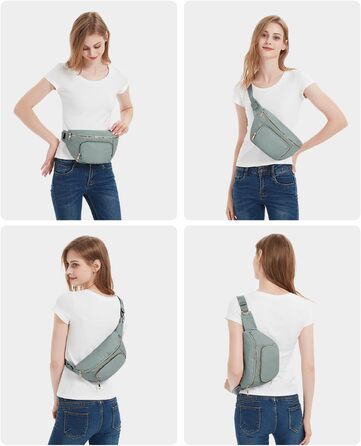 Сумка на пояс для жінок та чоловіків, сіра. Стильна сумка-шоппер з 4 кишенями на блискавці та регульованим ремінцем. Ідеально підходить для подорожей та піших прогулянок. (Запатентовано)