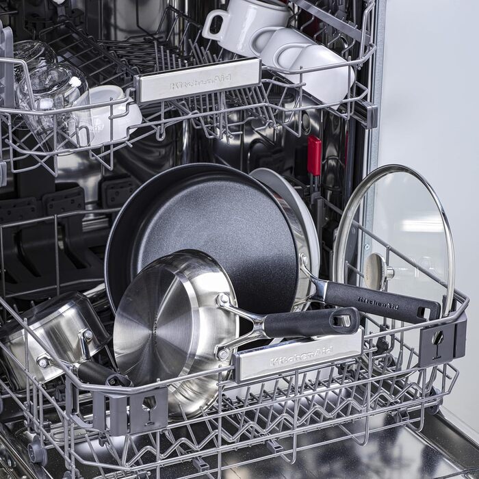 Пательня KitchenAid Edelstahl 28 см - 3-шарова конструкція з нержавіючої сталі, індукційна, для духовки, з ергономічною ручкою