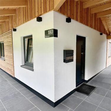 Поштова скринька Metzler персоналізована з гравіюванням, нержавіюча сталь, відділення для газет, замок, вологостійка, антрацит RAL 7016, настінний монтаж 37x37x10.5 см