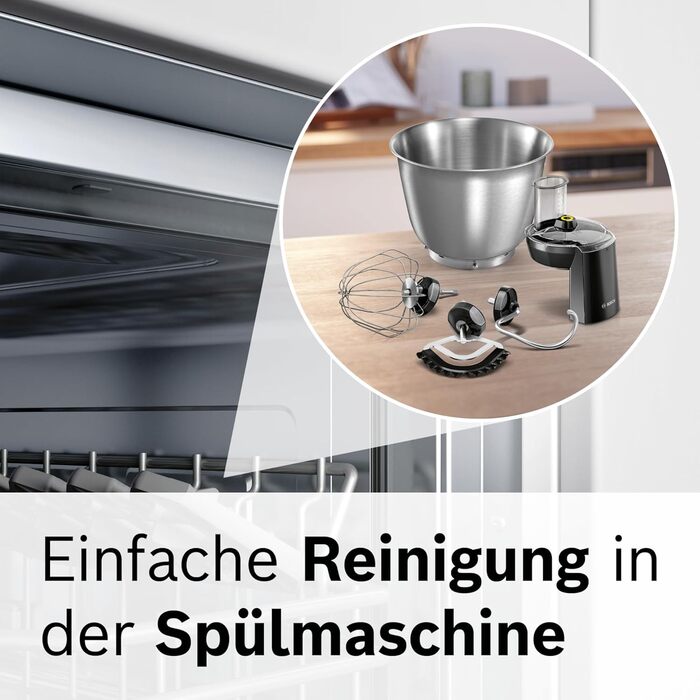 Bosch Kitchen Machine Series 8 MUM9D33S11, 5.5 L Stainless Steel Bowl, Planetary Mixing System, Professional Dough Hook, Beater, Silicone Whisk, 7 Work Stages, Continuous Slicer, 3 Discs, 1600 W, Silver