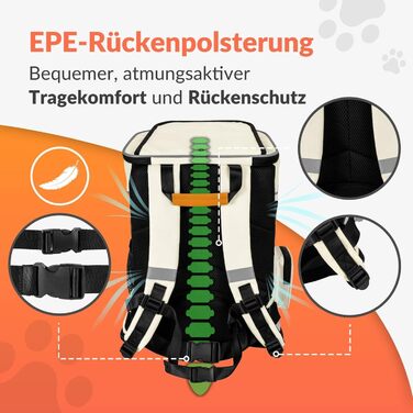 Рюкзак для тварин до 20 кг, регульовані ремені, складаний, з короткою шлейкою. Підходить для собак та котів (Бежевий)