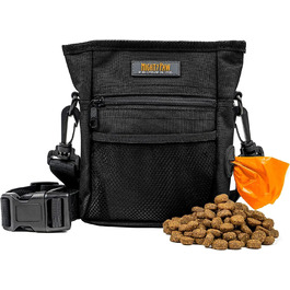 Сумка для ласощів Mighty Paw для собак: навчання та тренування | Зручна сумка для ласощів на руці для собак | Оранжево-чорна