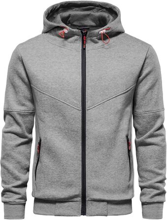 Чоловічий капюшонний світшот CTU з флісу, на блискавці, розмір S-4XL (3XL, світло-сірий)