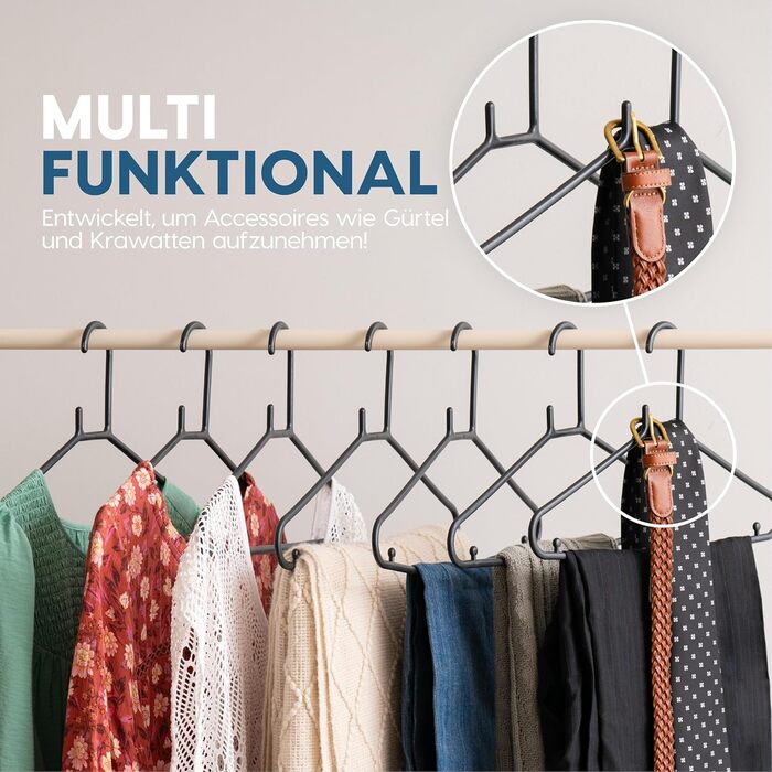 Набір з 30 чорних вішалок для одягу Iris Ohyama CHM-39, 39 см, пластик