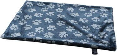 Німецька ковдра для собак, 65 x 95 см, для малих та великих собак | М'яка літня ковдра, приємна на дотик, можна прати та сушити (лапка, антрацит, 45 x 65 см)