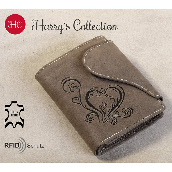 Жіночий гаманець Harry's Collection у вінтажному стилі з сердечком, спеціальна серія, універсальний розмір, темно-коричневий